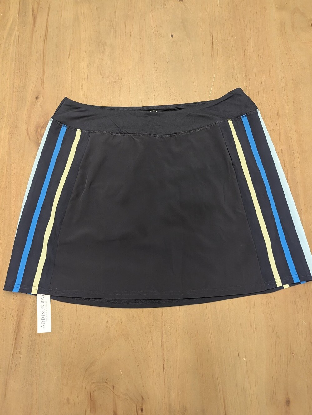Nwt Addison Bay- Society Hill Skort Black Iconic Stripes Women's Size Large